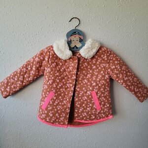 Nicole Miller 18 month Quilted Floral Jacket with Faux Shearling Collar